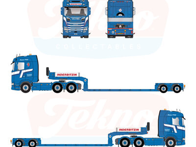 Tekno Tekno Scania NGS normal roof 6x4 met 2-assige Broshuis dieplader INDERBITZIN