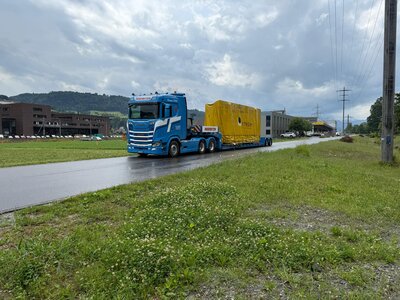 Tekno Tekno Scania NGS normal roof 6x4 with 2-axle Broshuis lowloader INDERBITZIN