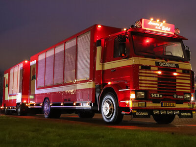 Tekno Tekno Scania 143M-450 4x2 Rigid truck with 2-axle trailer FLEURS VAN DEN EIJKEL