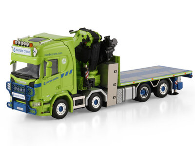 WSI WSI Scania R Highline riged flatbed truck 8x2 with fassi 1100 + jib NORDIC CRANE KYNNINGSRUD
