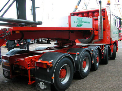 WSI WSI GINAF ; DAF XF 95 Space Cab 10x4  with 5-axle lowloader C. ZWAGERMAN