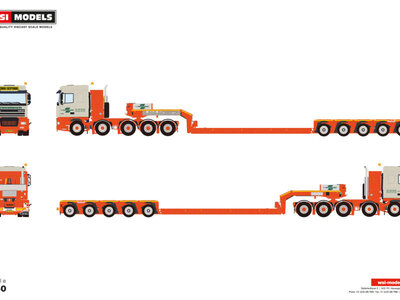 WSI WSI GINAF ; DAF XF 95 Space Cab 10x4  with 5-axle lowloader C. ZWAGERMAN