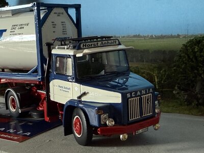 Tekno Tekno Scania 140 Torpedo with 2x Iso tankcontainer ANHALT