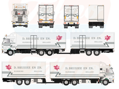 Tekno Tekno Scania 113M 6x2 riged truck with 2-axle trailer D. BRUSSEE EN ZN.