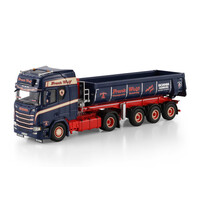 WSI Scania R Highline 4x2 + 3-axle half pipe tipper trailer FRANK WULF