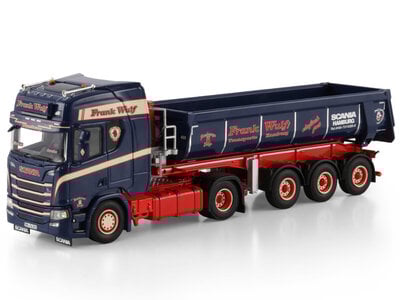 WSI WSI Scania R Highline 4x2 + 3-axle half pipe tipper trailer FRANK WULF