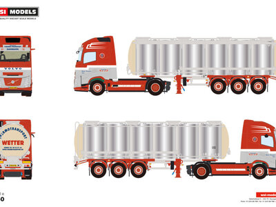 WSI WSI Volvo FH Aero Globetrotter XL 4x2 met 3-assige tank trailer WETTER