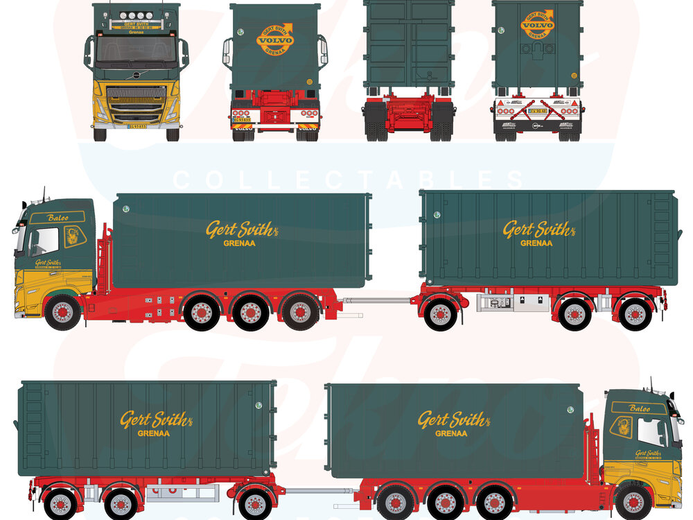 Tekno Tekno Volvo FH05 Globetrotter 8x4 haakarm combi GERT SVITH