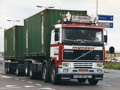 WSI WSI Volvo F12 Rigid truck 8x2  with 3-axle container trailer + 2 x 20ft. container N. MIJNDERS