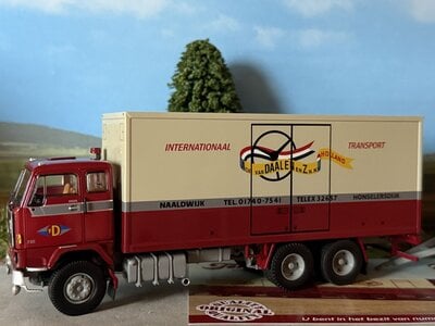 Tekno Tekno Volvo F89 rigid truck with 2-axle trailer VAN DAALEN
