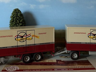 Tekno Tekno Volvo F89 rigid truck with 2-axle trailer VAN DAALEN