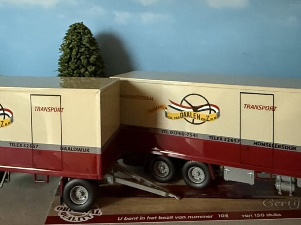 Tekno Tekno Volvo F89 rigid truck with 2-axle trailer VAN DAALEN