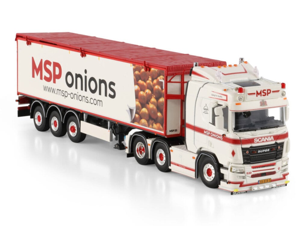 WSI WSI Scania R Normal 6x2 + 3-axle twin steer belt trailer MSP ONIONS