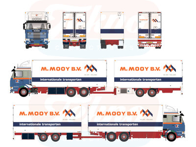 Tekno Tekno Scania 143-450 Motorwagen met 2-assige wipkar K&B TRANSPORT M. MOOY