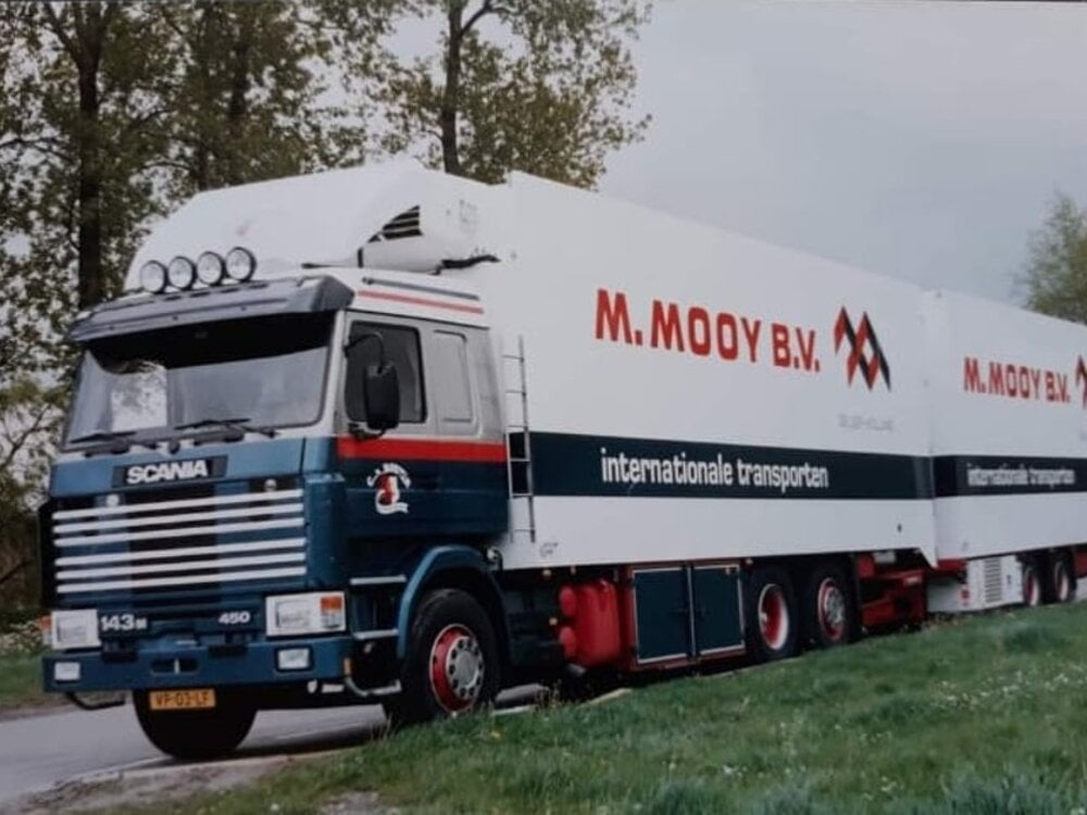 Tekno Tekno Scania 143-450 Motorwagen met 2-assige wipkar K&B TRANSPORT M. MOOY