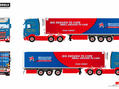 WSI WSI Scania S770 6x2 met 3-as koeloplegger BROUGHTON TRANSPORT ENGLAND