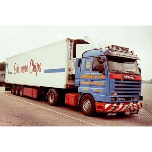 WSI WSI Scania 143M streamline 4x2 with 3-axle reefer trailer D. MORTIMER & SONS ENGLAND