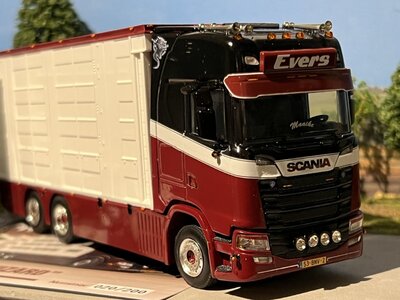WSI  WSI Scania S highline 6x2 tag axle livestock combi EVERS