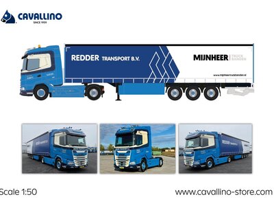 Cavallino Cavallino DAF XG met 3-as schuifzeilen oplegger REDDER TRANSPORT - MIJNHEER
