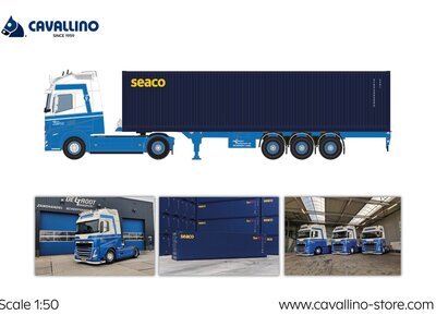 Cavallino Cavallino Volvo FH5 Glob. XL met 3-as container oplegger +40ft. SAECO container M.J. DE GROOT