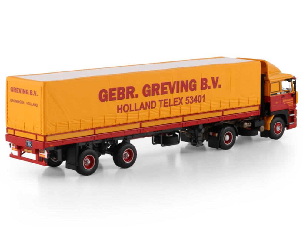 WSI WSI DAF 3300 4x2 with 3-axle classic curtainside trailer GEBR. GREVING TRANSPORT