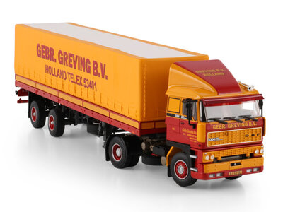 WSI WSI DAF 3300 4x2 met 3-as classic zeilen oplegger GEBR. GREVING TRANSPORT