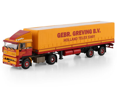 WSI WSI DAF 3300 4x2 met 3-as classic zeilen oplegger GEBR. GREVING TRANSPORT