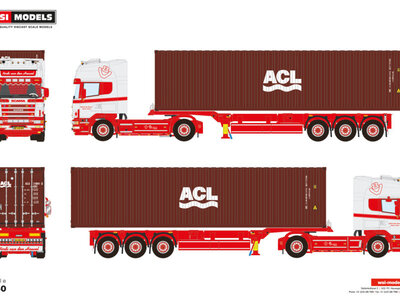 WSI WSI Scania 4-serie Topline with 3-axle container trailer + 40ft. container FERDI VAN DEN HEUVEL