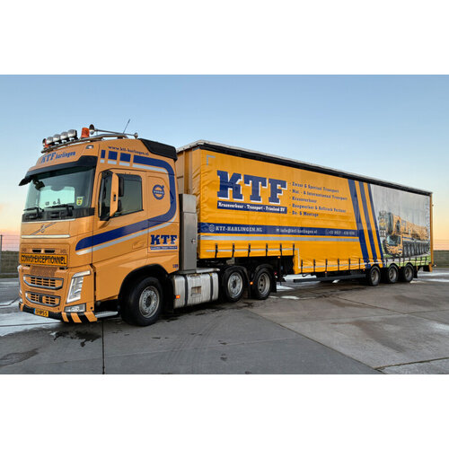 WSI WSI Volvo FH4 Globetrotter 6x2 with 3-axle semi curtainside trailer KTF HARLINGEN