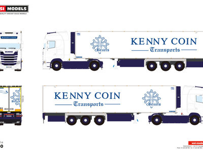 WSI WSI Scania S Highline met 3-as koeloplegger KENNY COIN