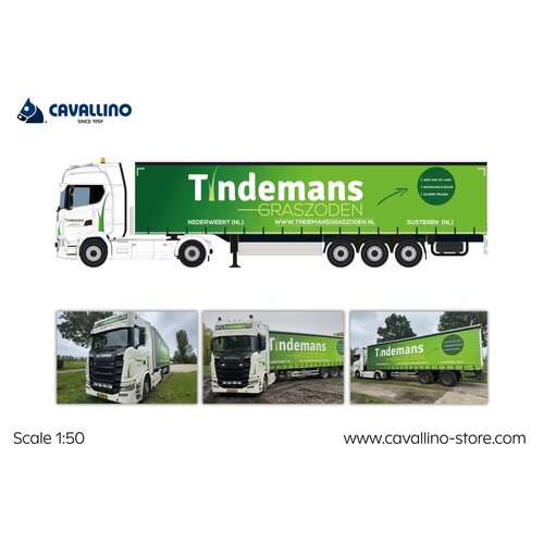 Cavallino Cavallino Scania S Highline 4x2 with 3-axle curtainside trailer TINDEMANS GRASZODEN