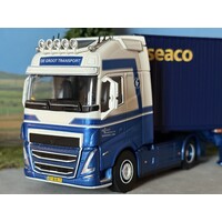 Cavallino Volvo FH5 Glob. XL with 3-axle container trailer +40ft. SAECO container M.J. DE GROOT