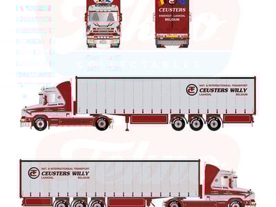 Tekno Tekno Scania 4-serie Torpedo laag dak + 3-assige tautliner WILLY CEUSTERS