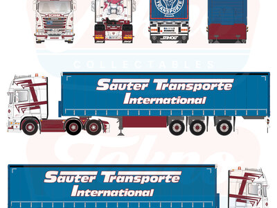 Tekno Tekno Scania R Streamline Topline 6x2 with 3-axle tautliner  SAUTER TRANSPORTE