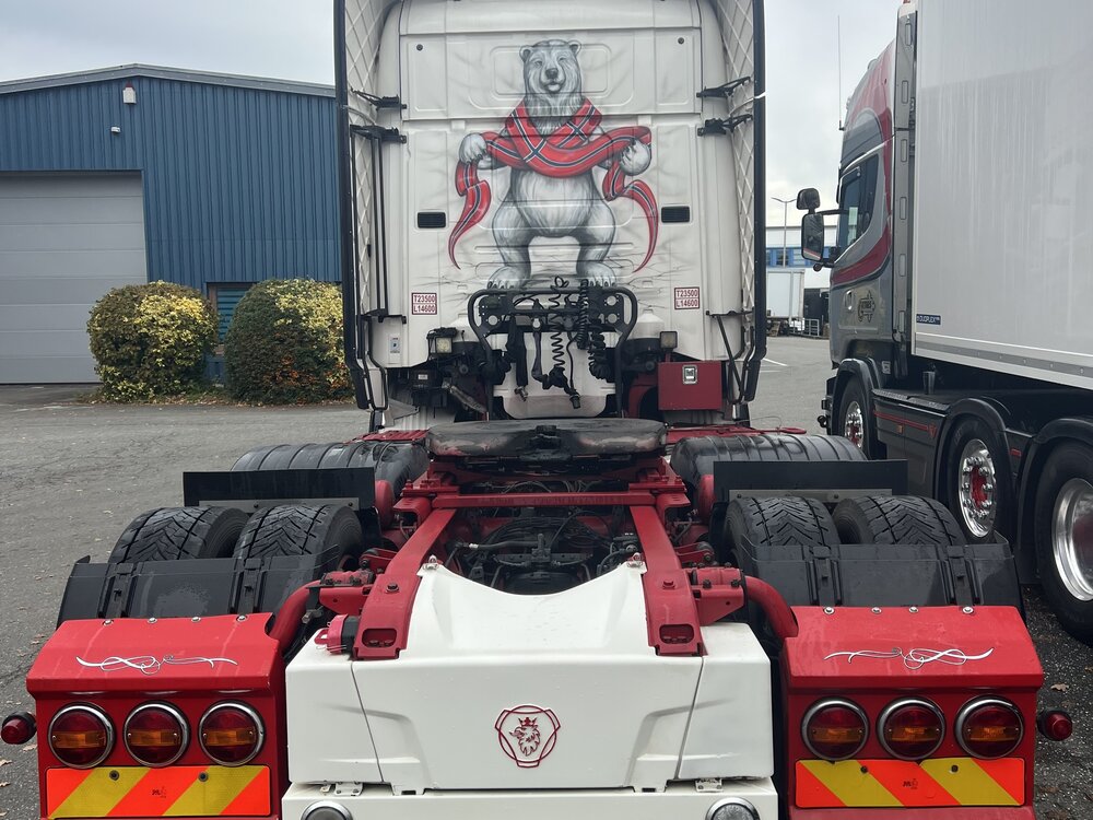 Tekno Tekno Scania R Streamline Topline 6x2 with 3-axle tautliner  SAUTER TRANSPORTE