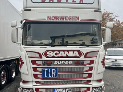 Tekno Tekno Scania R Streamline Topline 6x2 met 3-assige tautliner  SAUTER TRANSPORTE