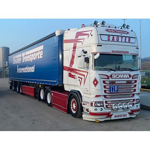 Tekno Tekno Scania R Streamline Topline 6x2 with 3-axle tautliner  SAUTER TRANSPORTE
