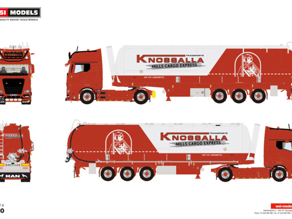 WSI WSI MAN TGX GX 4x2 with 3-axle tipper bulk trailer KNOSSALLA