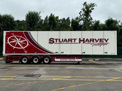 WSI WSI Scania S660 6x2 with 3-axle Ekeri box trailer STUART HARVEY Bristol UK