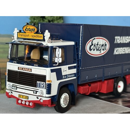 Tekno Tekno Scania 140 riged truck with 2-axle tilt trailer KIM JOHANSEN