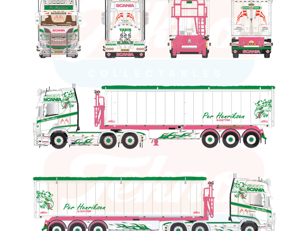 Tekno Tekno Scania Next Gen R-serie Highline 6x2 with 3-axle tipper trailer  PER HENRIKSEN