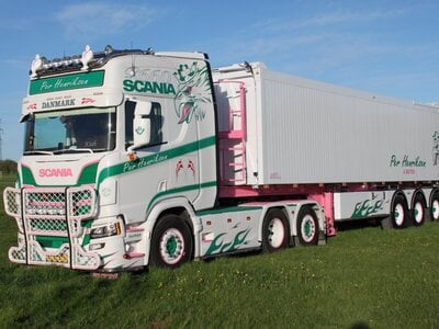Tekno Tekno Scania Next Gen R-serie Highline 6x2 met 3-as kipper oplegger PER HENRIKSEN