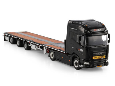 WSI WSI DAF XG+ 4X2 with 3-axle flatbed mega trailer MEGA TRANSPORT