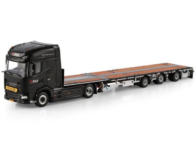 WSI WSI DAF XG+ 4X2 with 3-axle flatbed mega trailer MEGA TRANSPORT