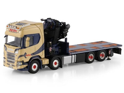 WSI WSI Scania R Highline riged flatbed truck 8x4 with fassi 1100 + jib AUTAA