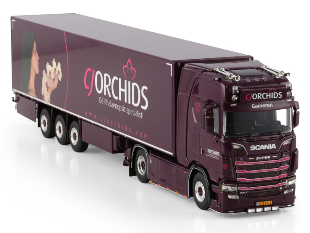 WSI WSI Scania S Highline 4x2 met 3-assige koeloplegger CJ ORCHIDS