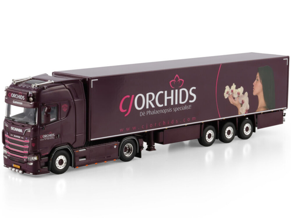 WSI WSI Scania S Highline 4x2 met 3-assige koeloplegger CJ ORCHIDS