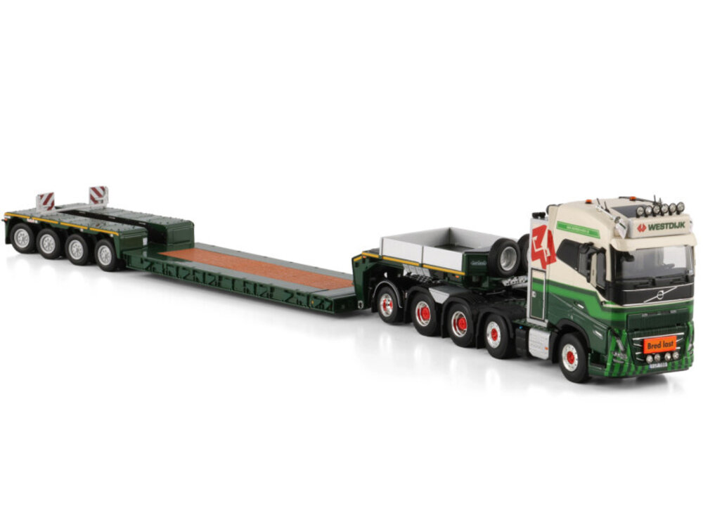 WSI WSI Volvo FH5 Globetrotter 8x4 with 4-axle  add on axle euro PX low loader WESTDIJK SE