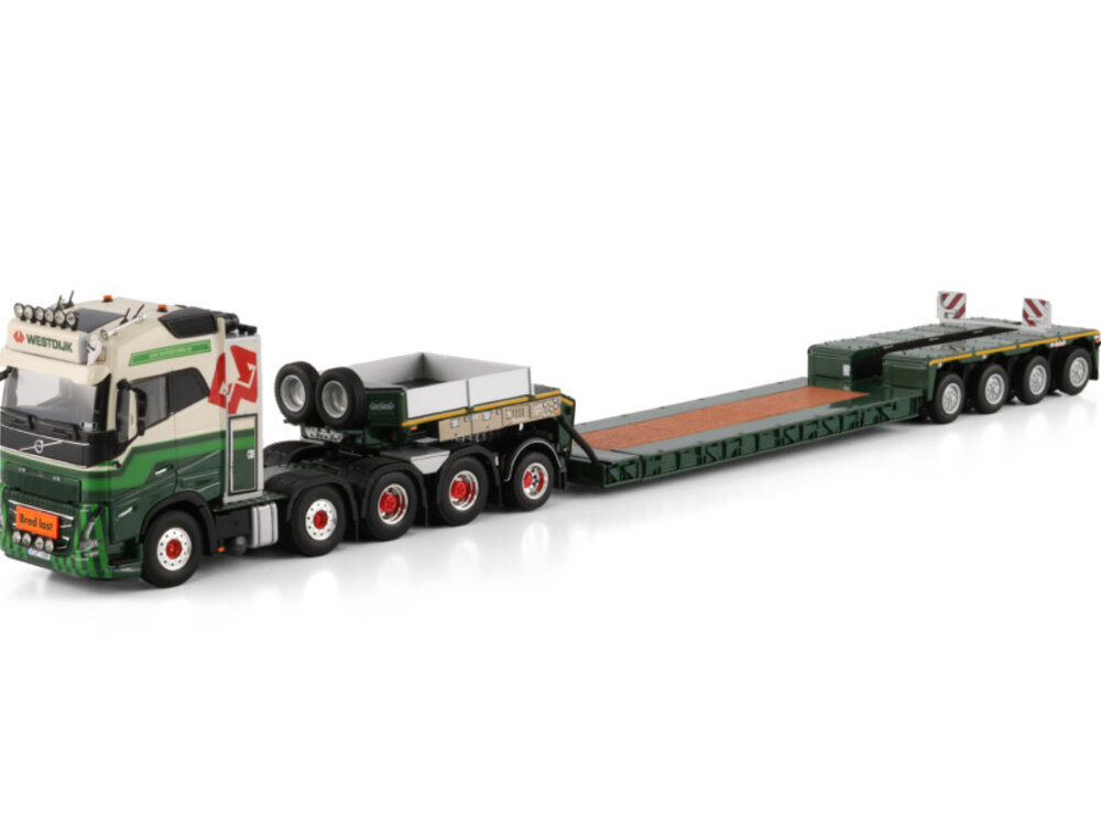 WSI WSI Volvo FH5 Globetrotter 8x4 with 4-axle  add on axle euro PX low loader WESTDIJK SE