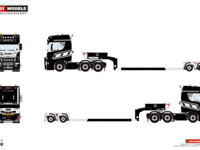 WSI WSI Scania S Highline 6x2 met 2-assige twin steer euro PX dieplader BEGHETTO